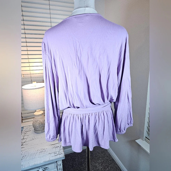 Lauren Ralph Lauren Women's Large  Jersey Peplum Blouse Scottish Black Label - Picture 9 of 14